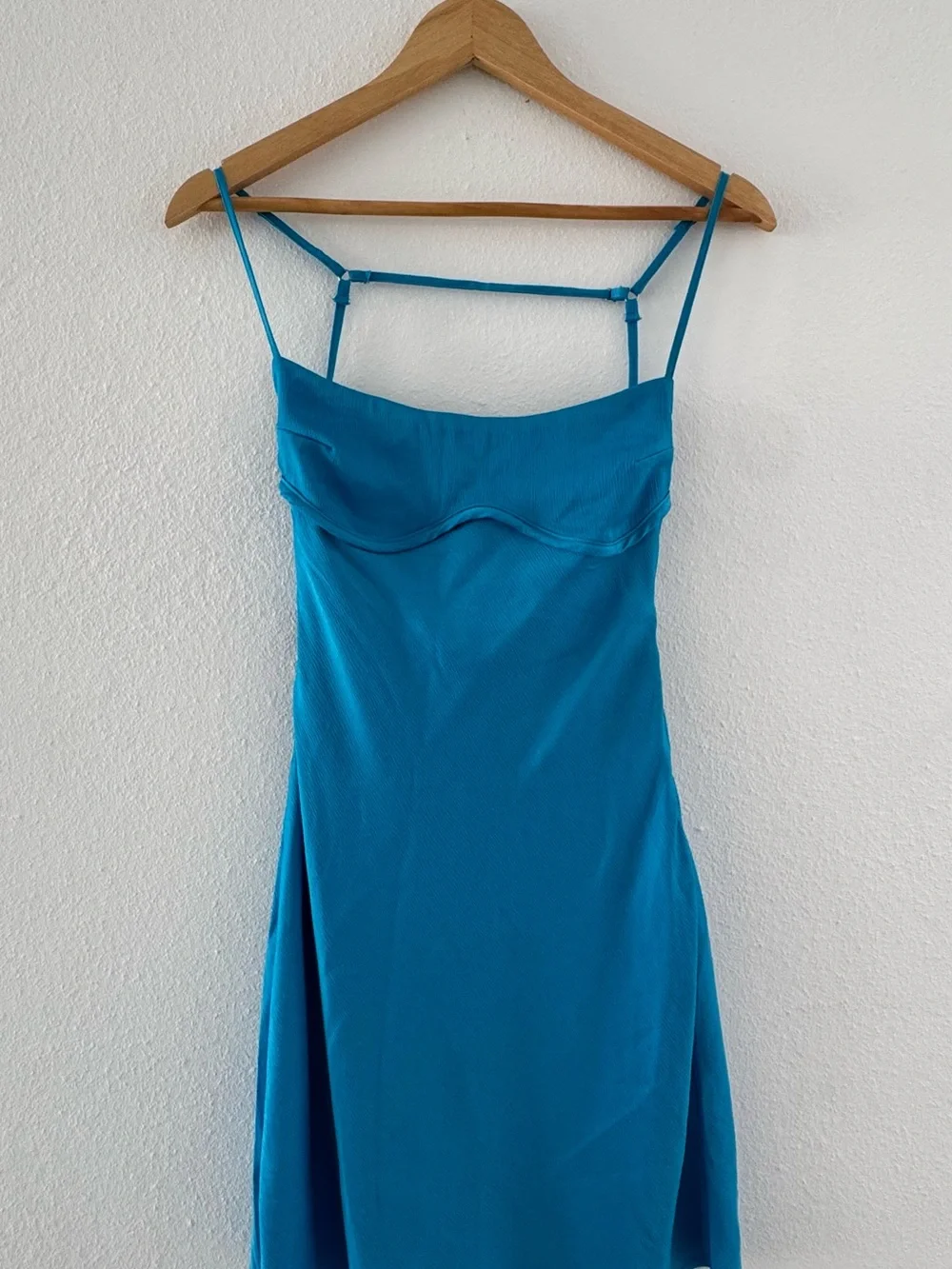 Sleek Teal Slip Dress with Adjustable Straps
